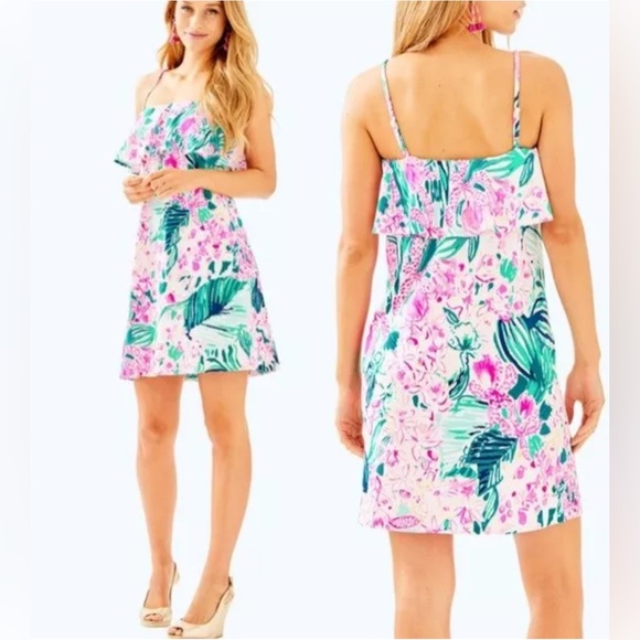 LILLY PULITZER Annastasha Dress "VIA FLORA" Size m - Picture 2 of 8
